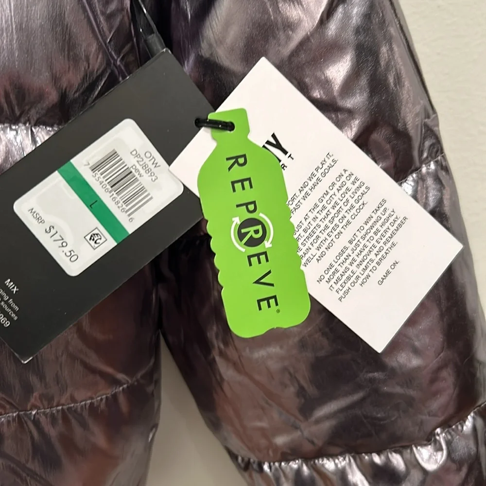 NWT DKNY Sport Down Jacket DP2J8893 Silver Tone Regular Fit, sz L - Picture 3 of 12